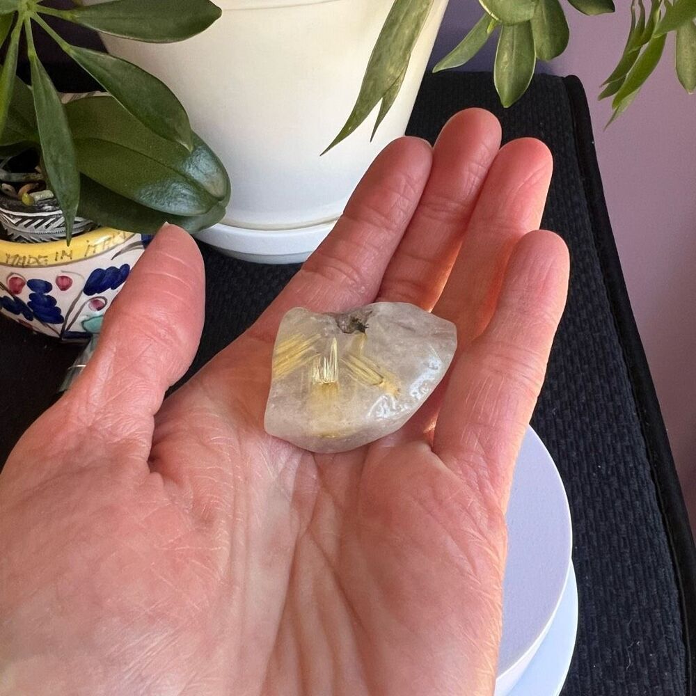 Golden Rutilated Quartz Crystal Freeform - Picture 2 of 13